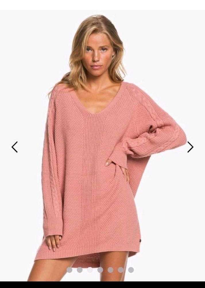 Roxy Sweater Dress In Dusty Pink