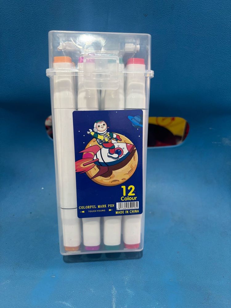 12 Colour Marker Pen Set