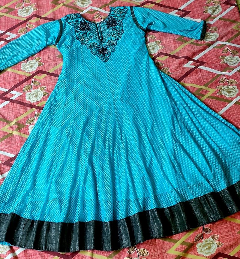 Net Anarkali Suit With Dupatta And Pant