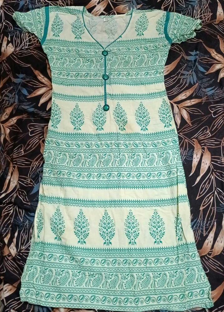 Elegant Green Printed Kurta