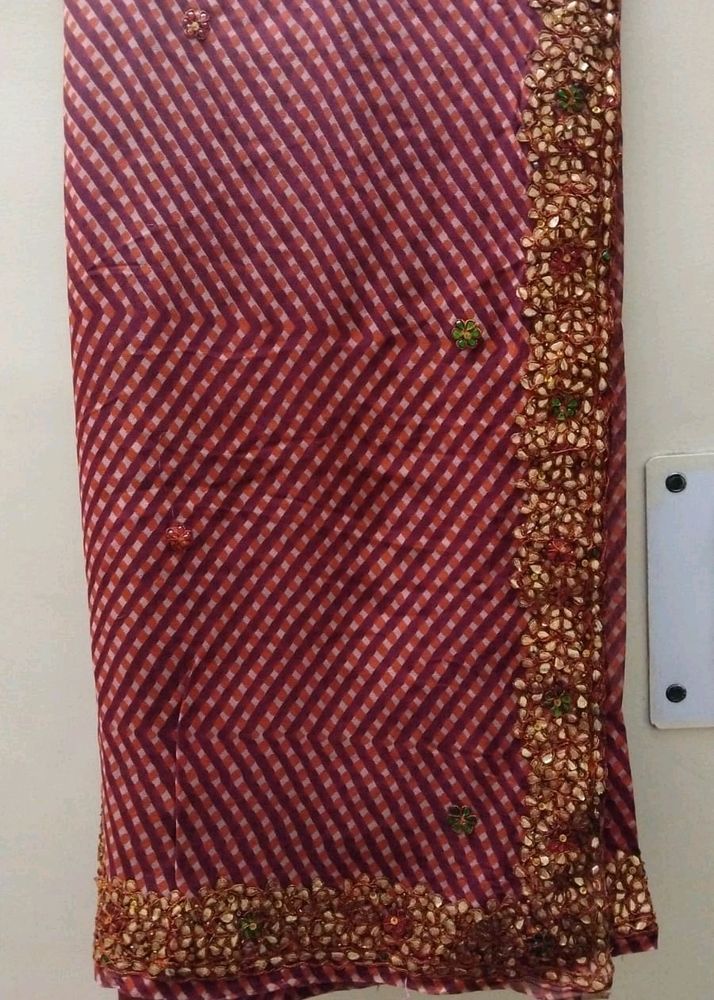 Georgette Saree Gotapatti Work