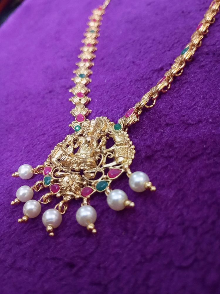 One Gram Lakshmi Devi Gold Necklace