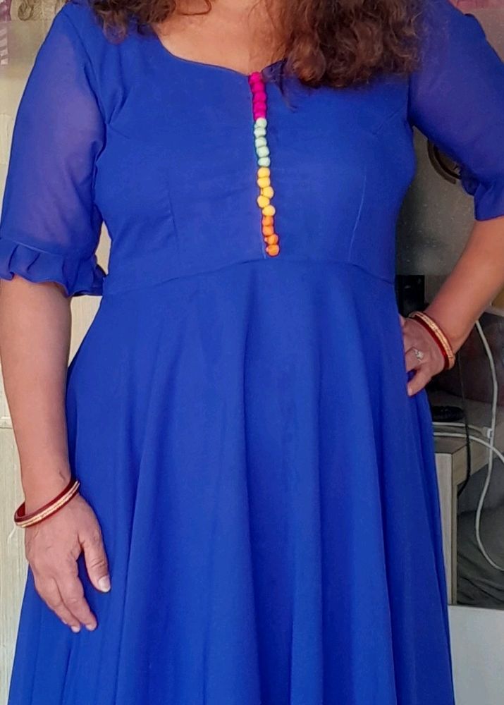 Beautiful Royal Blue Erhnic Gown