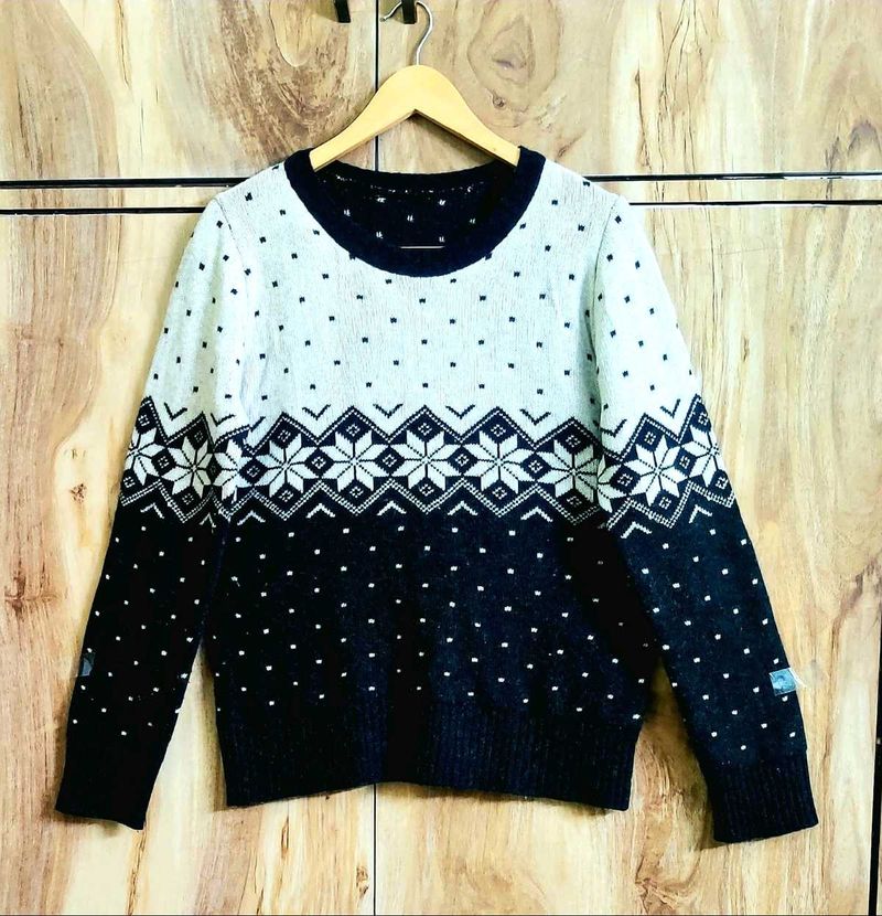 Patterned Knit Sweater size-38
