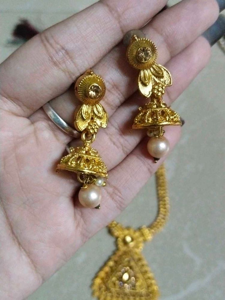 Golden Jhumka Earrings