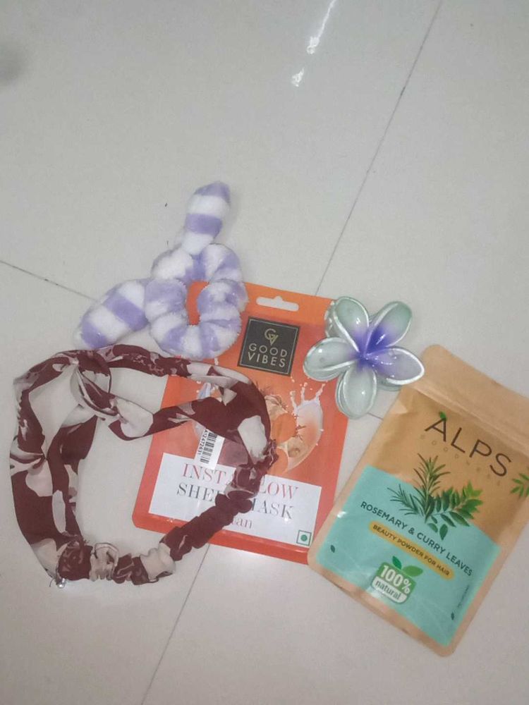 Beauty Bundle: Hair Accessories &amp; Face Mask