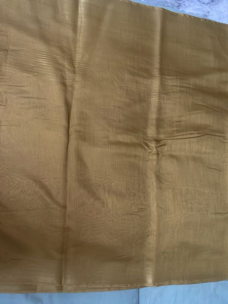 Golden cotton sari