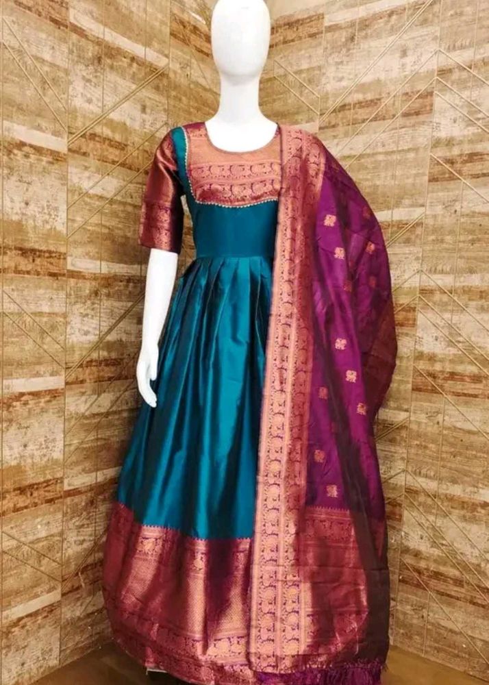 Elegant Ethnic Gown with Dupatta