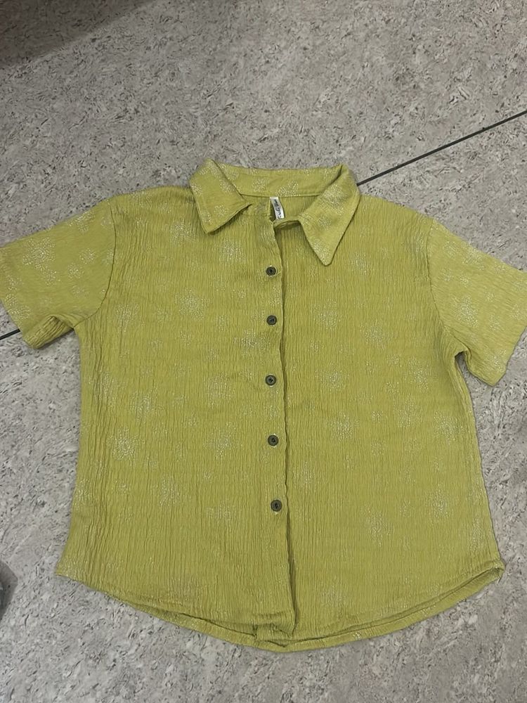 Mustard Textured Button-Down