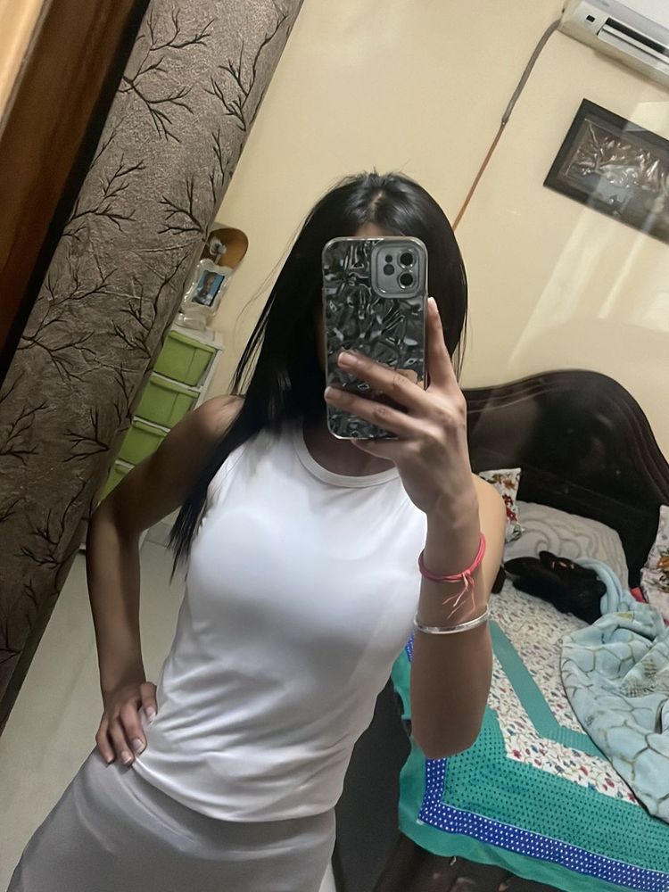 White Activewear Top By Terractive
