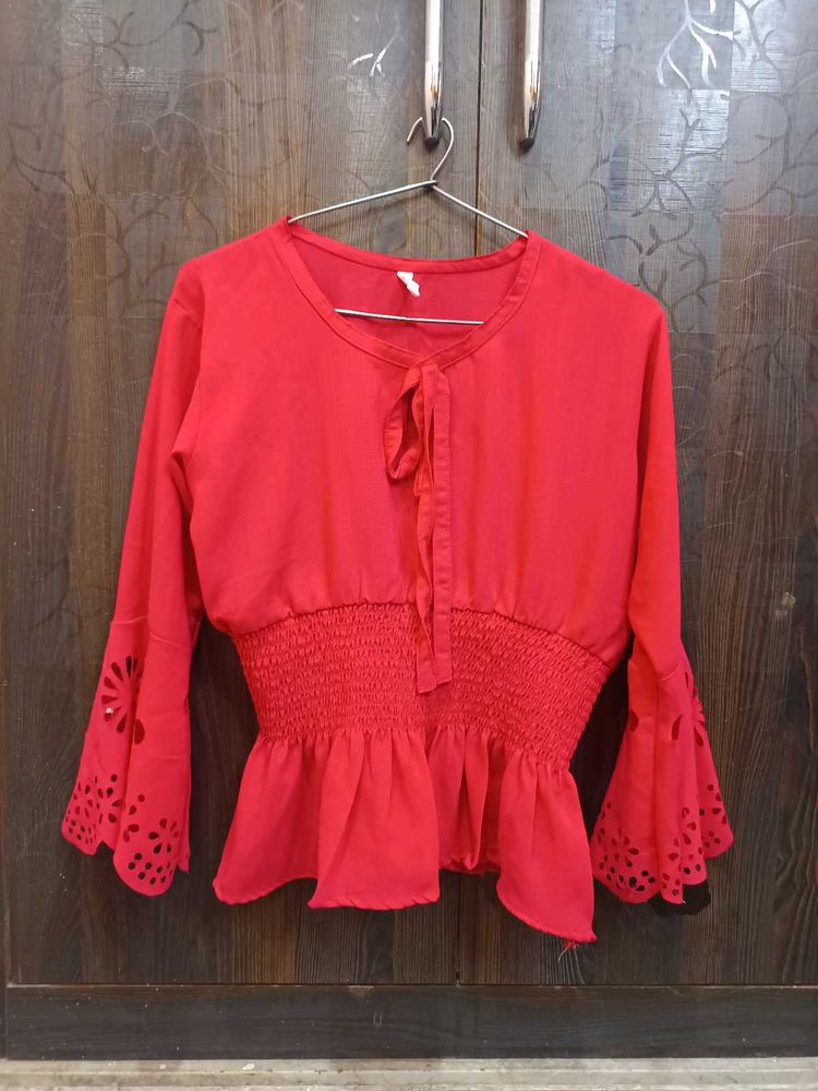 Red Peplum Top
