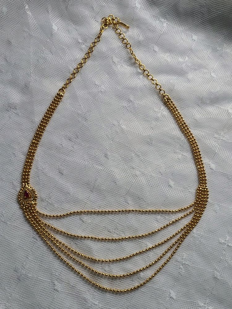 Golden Colour Layered Fancy Necklace