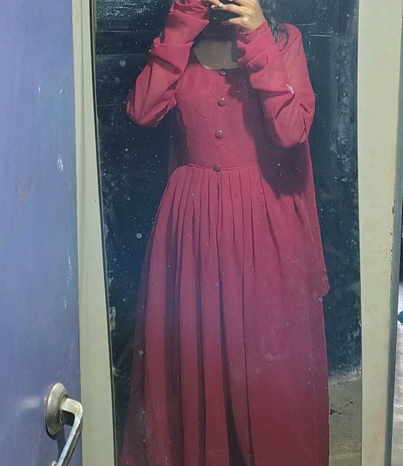 Dark Red Anarkali Kurta