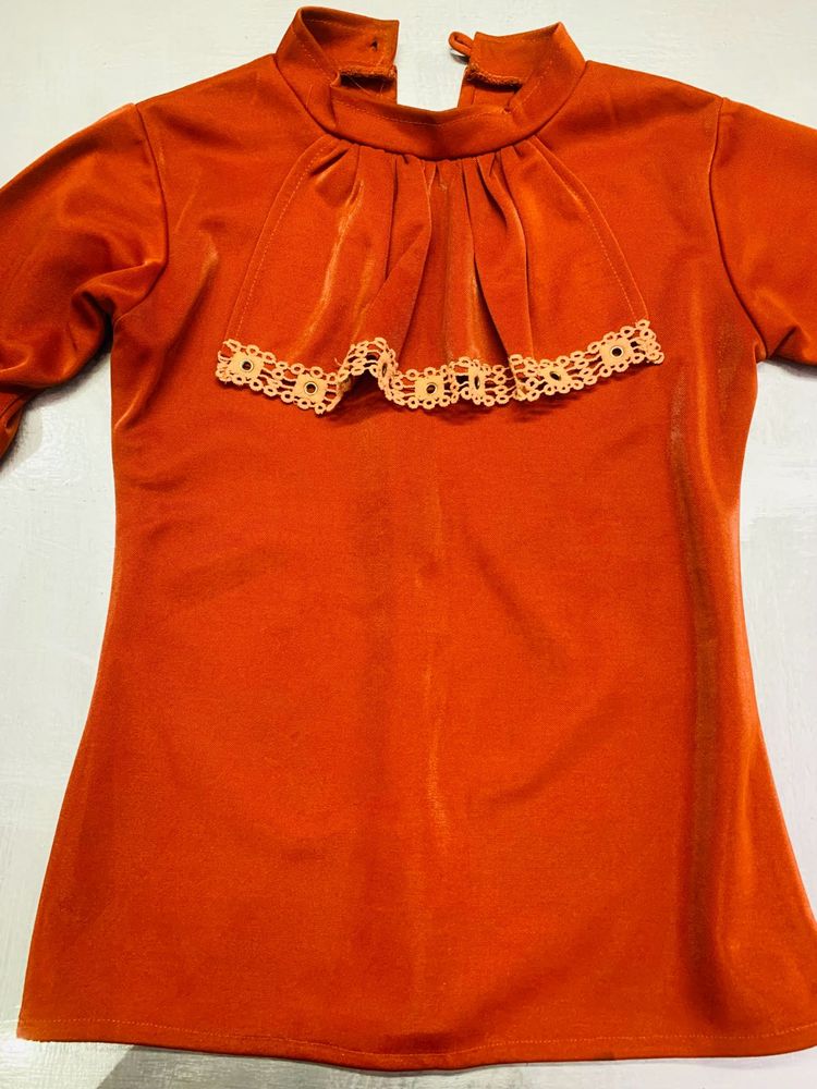 Vintage Rust  Orange Top