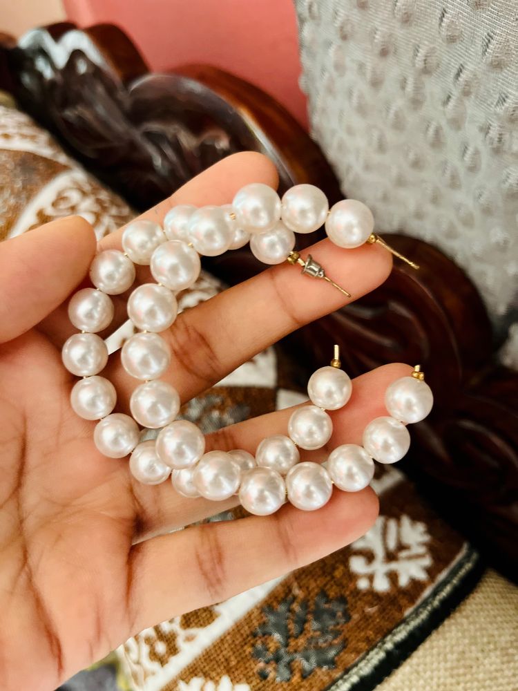 WHITE PEARL HOOPS