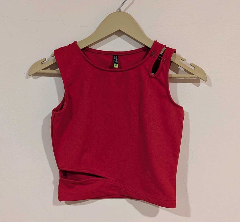 Asymmetric Detail Crop Top