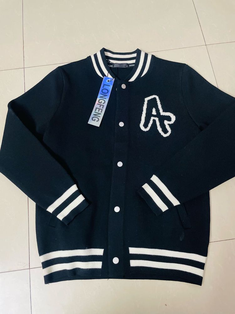 Varsity Cardigan - Black &amp; White