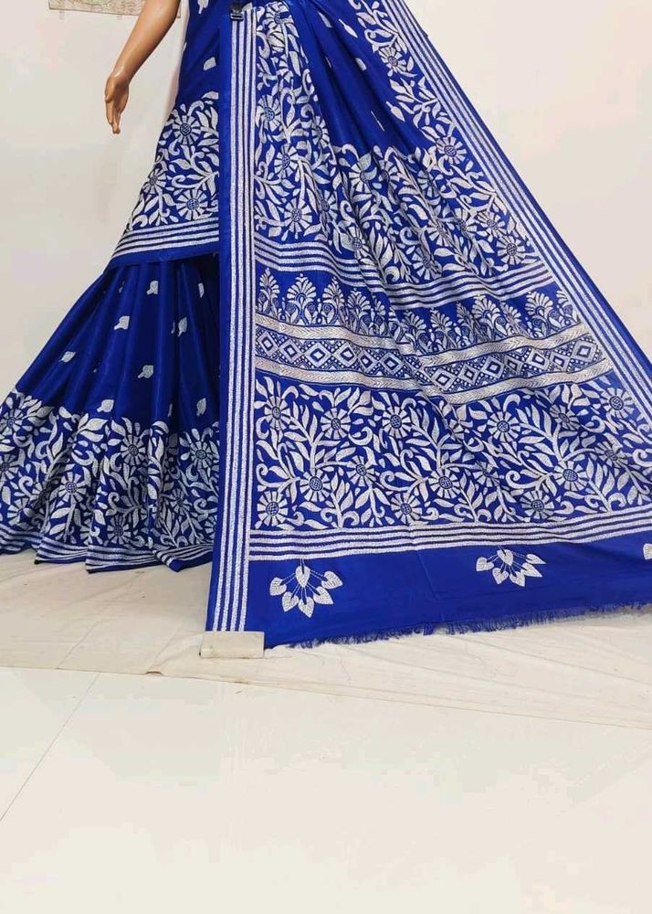 New Kantha Embroidery Saree with blouse piece