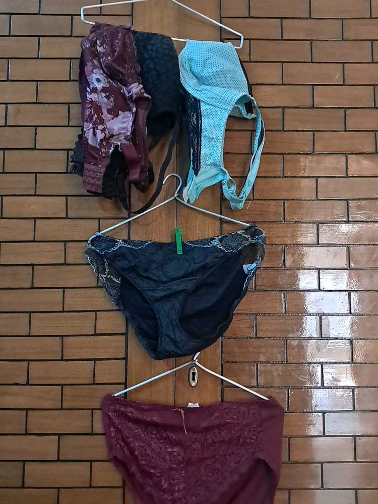 Combo Of  Five  Imported Fabric Bra N Panty