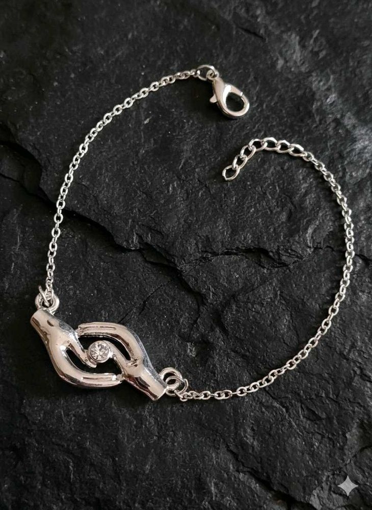 Combo 3 Pc Silver Hands Charm Bracelet For Women