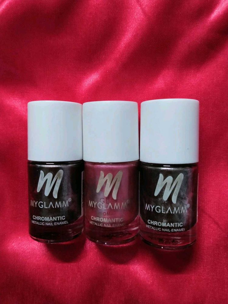 Set Of 3 MyGlamm Nail Paints 💅🏻