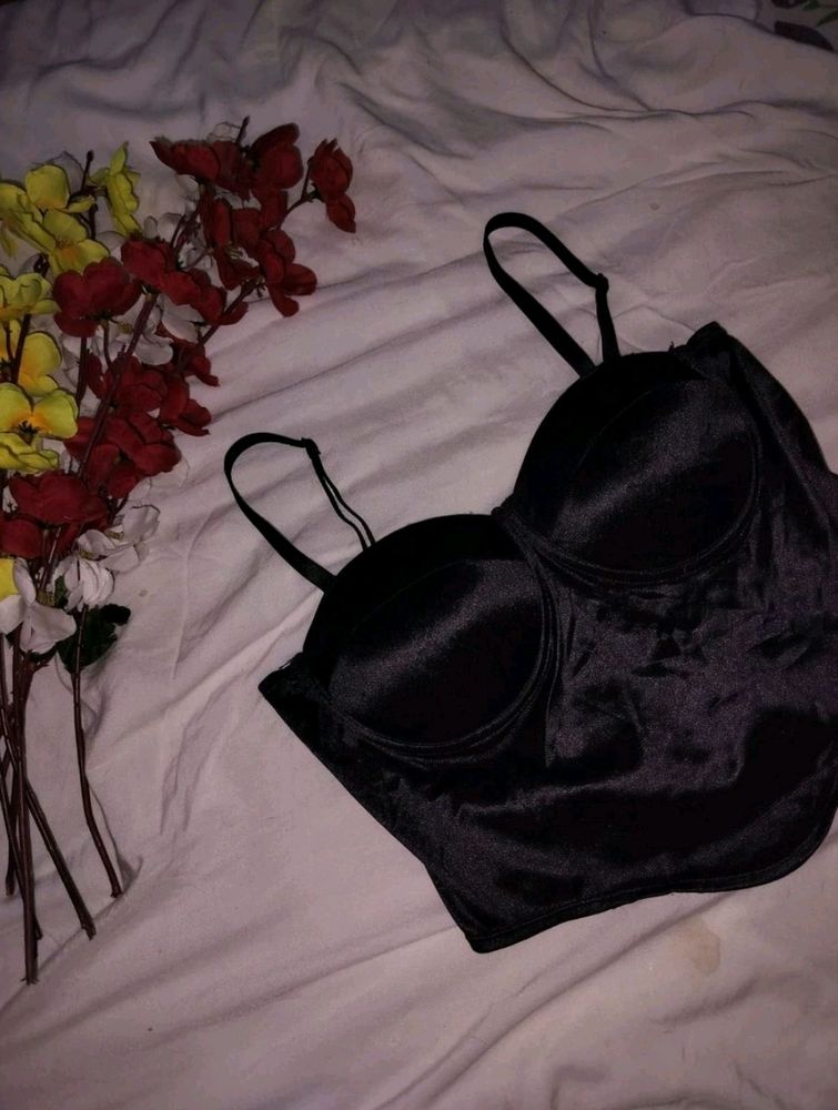 Black Satin Corset top