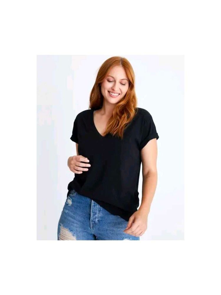 Black V-Neck T-Shirt