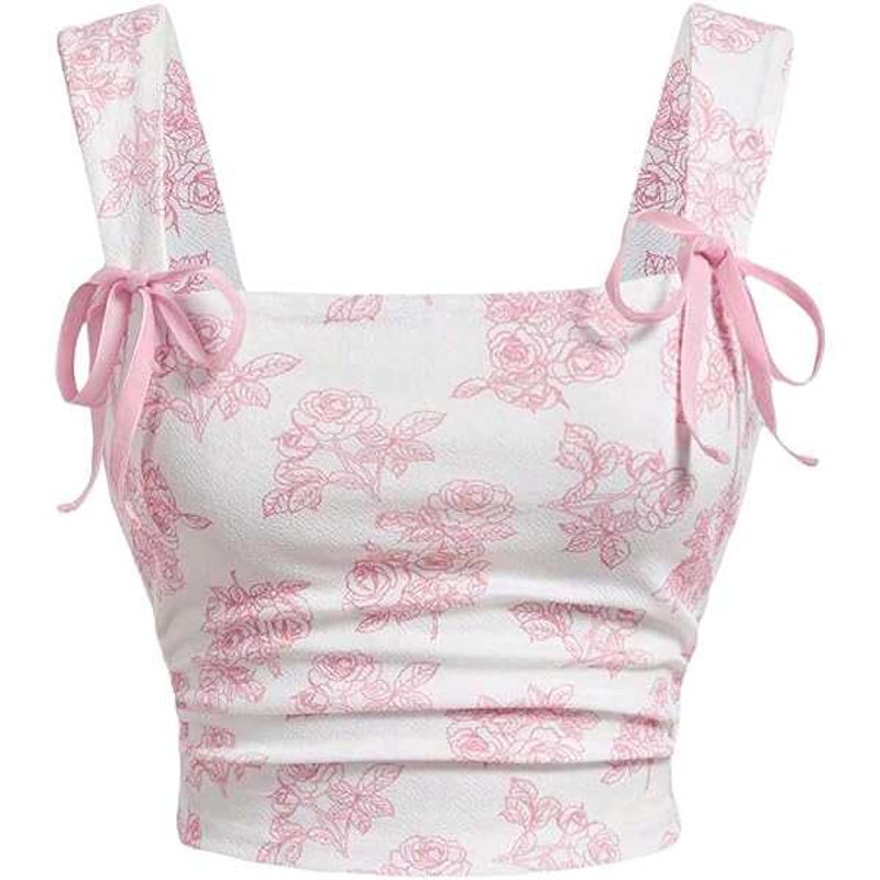 Floral Tie-Strap Crop Top