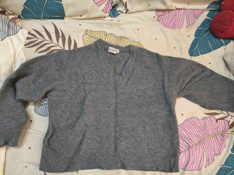 Classic Gray V-Neck Sweater