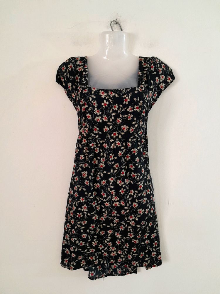 Navy Blue With Print Dress ( Women's)