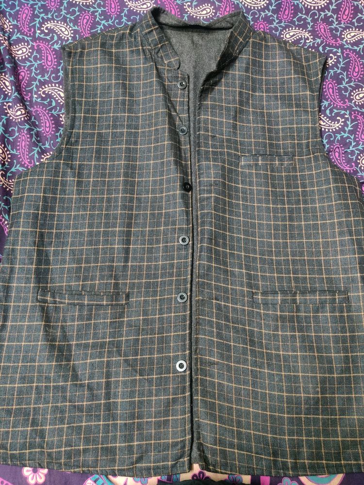Khadi India Double Sided Nehru Jacket For Men (46&#34;