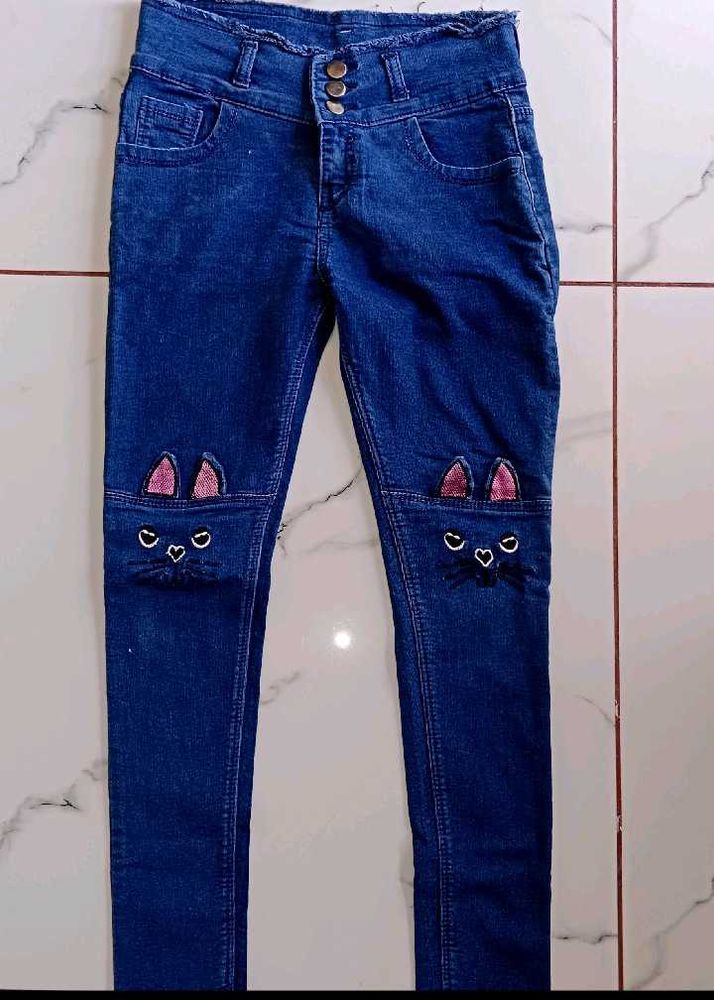 Cute Kitty High Waisted Jeans👖