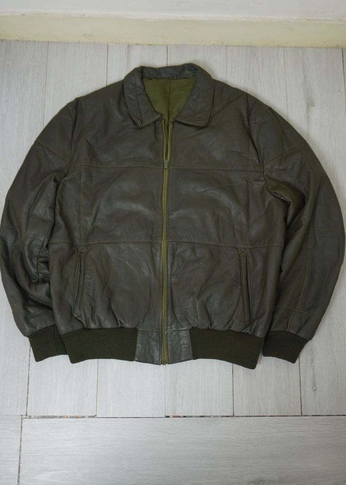 Vintage Leather Bomber Jacket