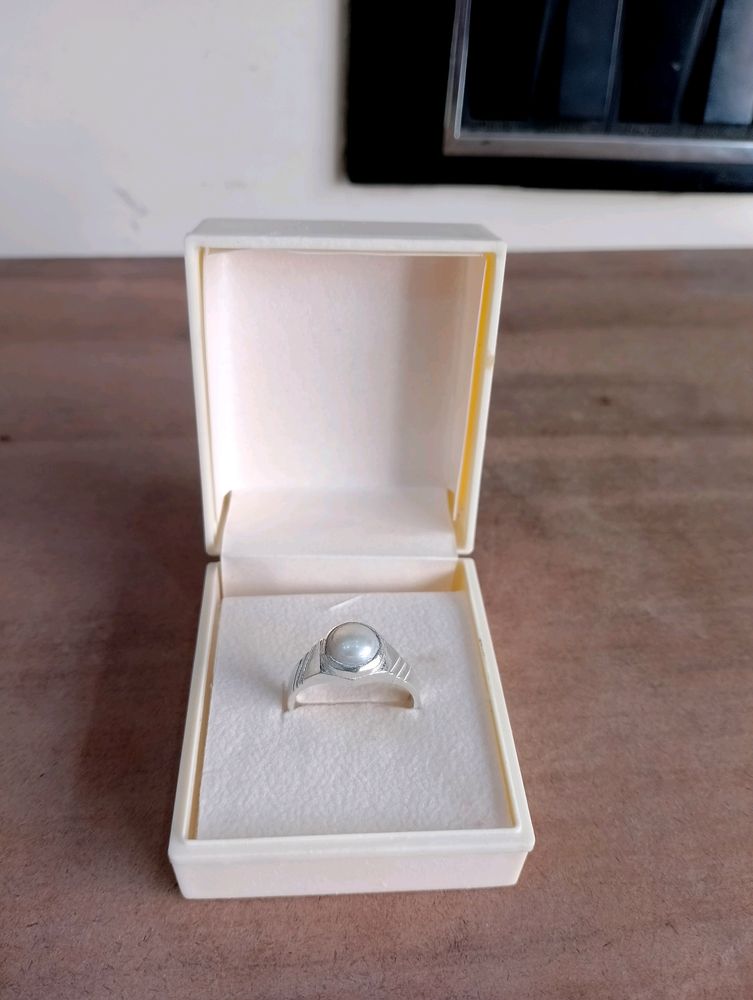 Pearl Moti Ring Pure Silver