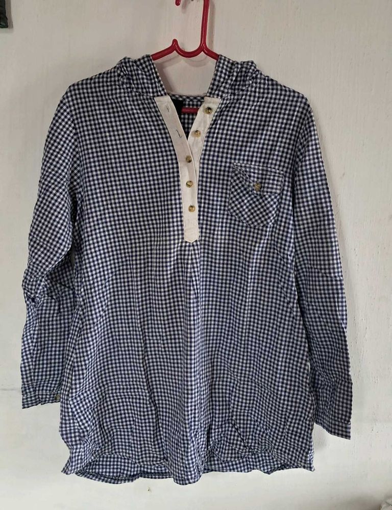 Gingham Hooded Tunic
