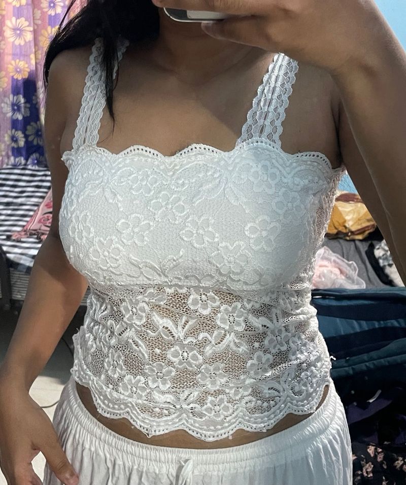 Very Pretty White Crop Top