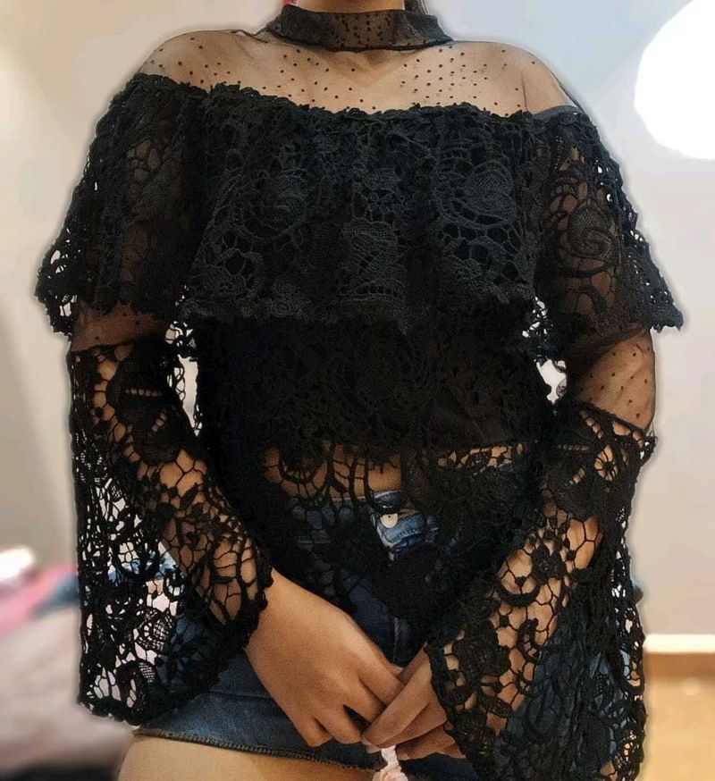 Black Party Wear Top