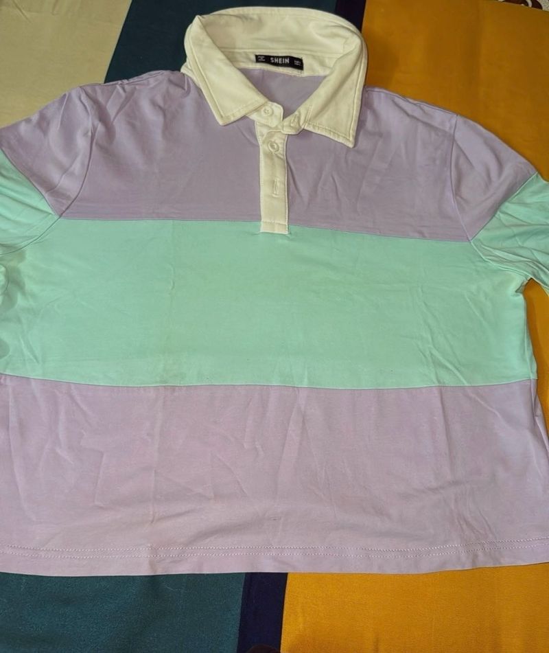 Pastel Colorblock Polo Top