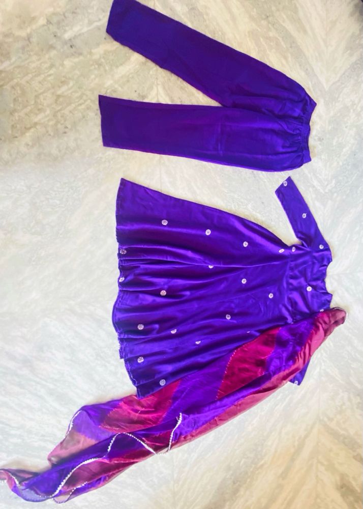 Purple Ethnic Kurta Set