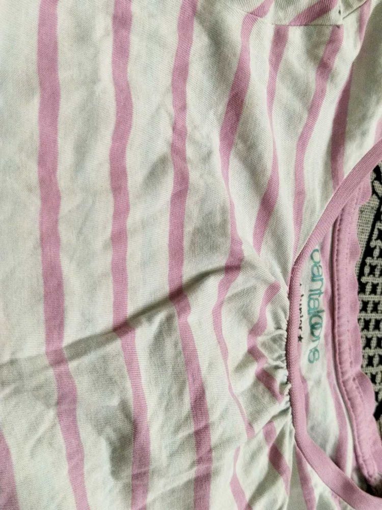 Pantaloops Top, Pink Stripes
