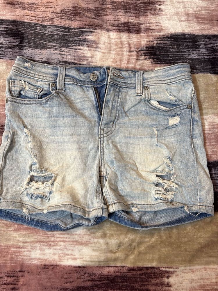 Distressed Denim Shorts