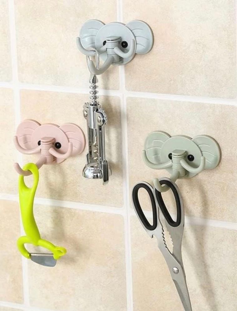 Cute Elephant Wall Hook Hanger Self Adhesive