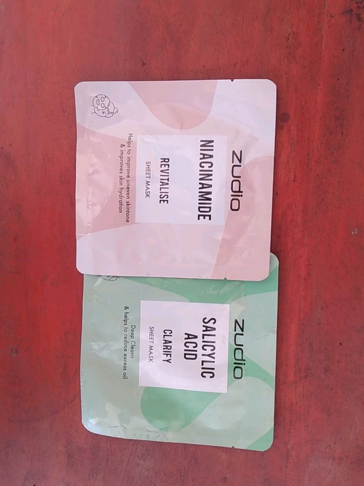 Zudio NIACINAMIDE and SALICYLIC ACID sheetmasks