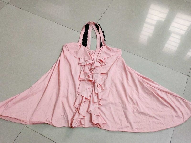 Pink Ruffle Mini Dress