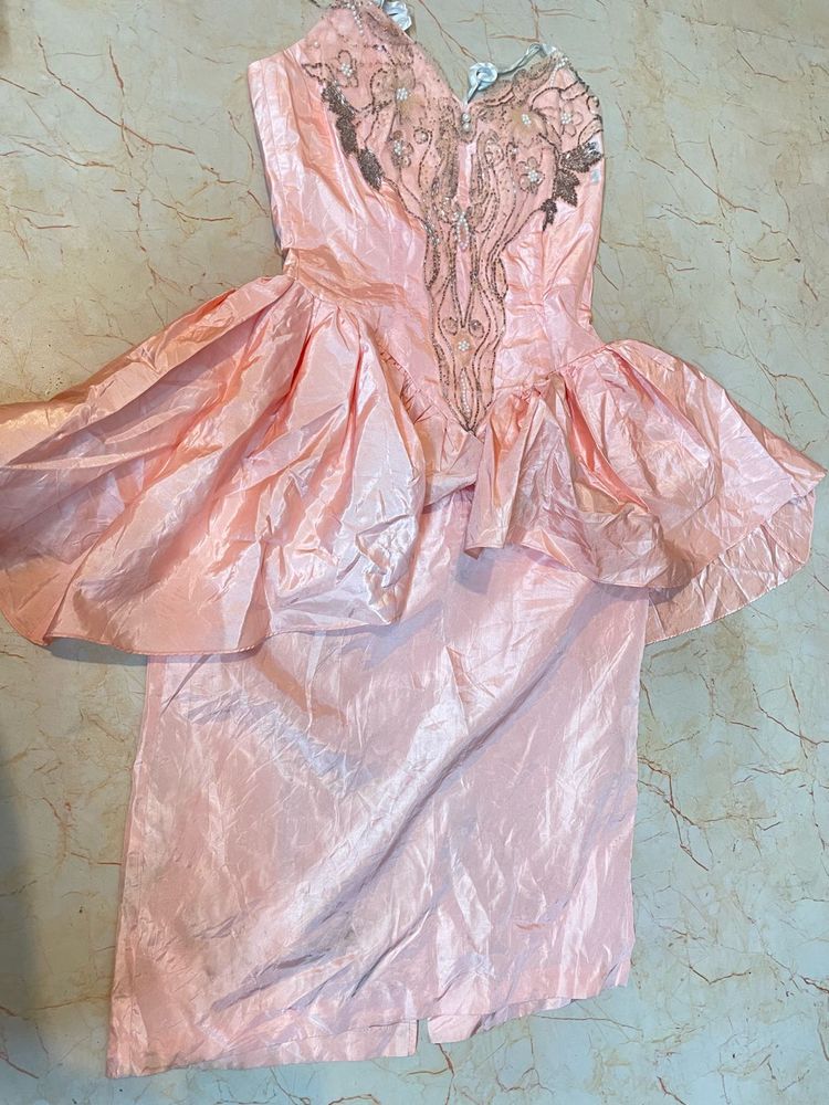 peach vintage dress