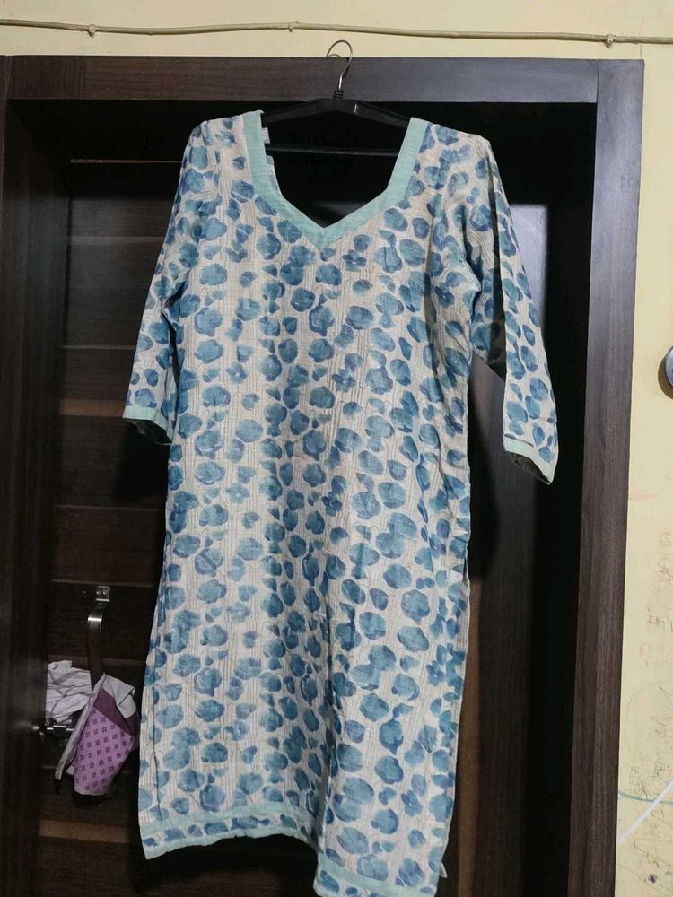 Blue Printed Kurta Salwar Set