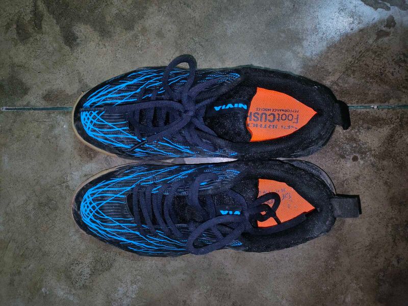 Nivia Blue Patterned Sport Shoes