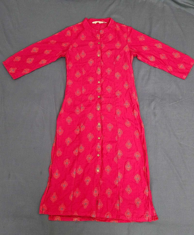Preloved Pink Printed Kurta