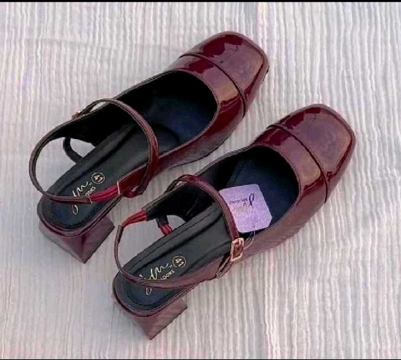 Burgundy Mary Jane Heels