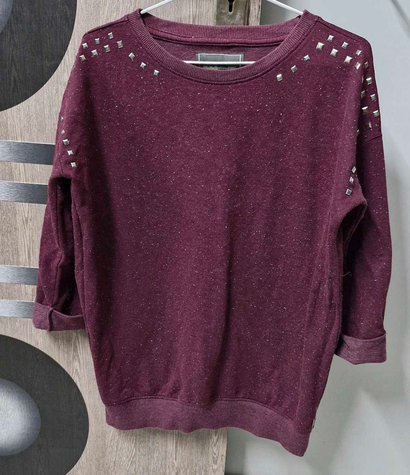Women Embellished Poly Cotton Sweater